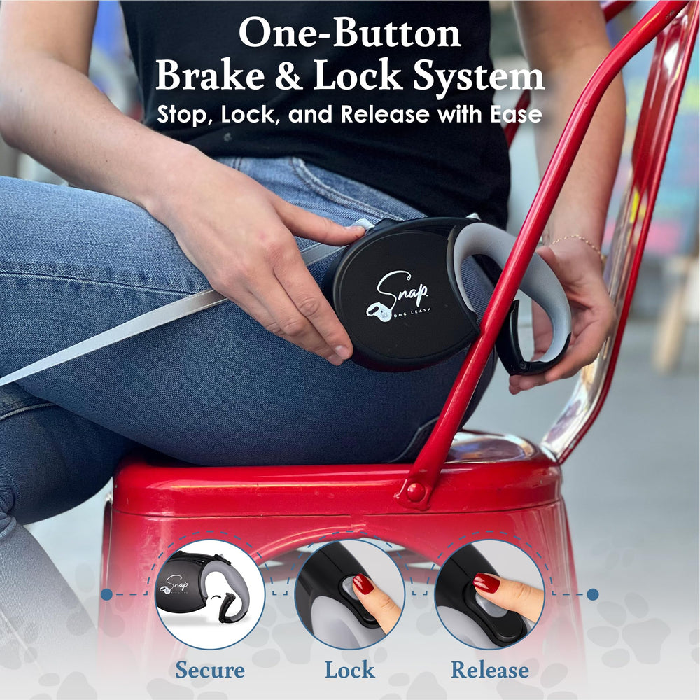 Snap Dog Leash chair clip demonstrates quick hands-free dining