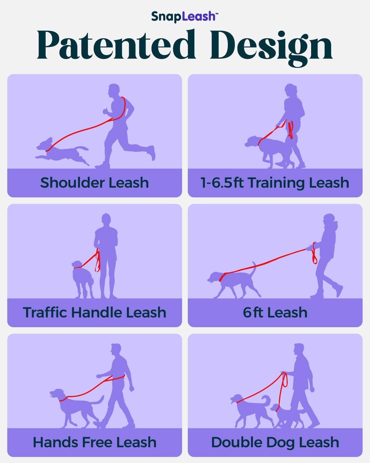 SnapLeash double-ended snaphooks shown for quick secure attachment.