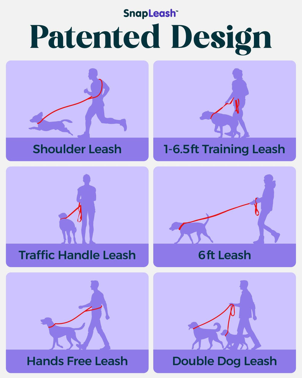 SnapLeash double-ended snaphooks shown for quick secure attachment.
