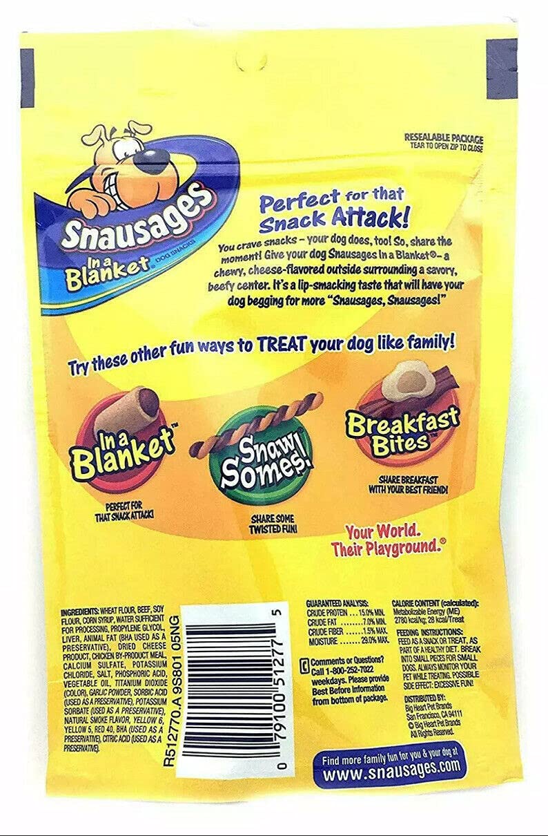 Snausages beef-cheese snacks closeup chewy texture ideal dog treat