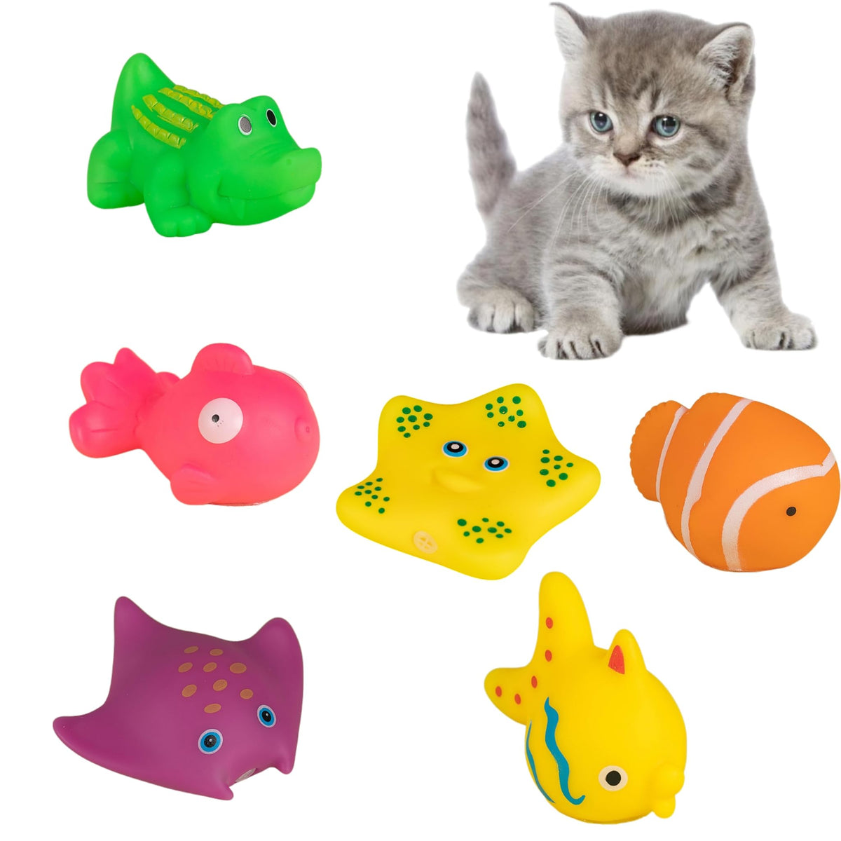 Sndperiexam colorful pool cat toy image—bright fish shapes for interactive fun and mental engagement.