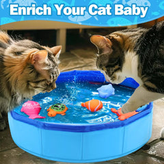 Sndperiexam color pool cat toy image—six-pack set promotes sensory play and kitten enrichment.