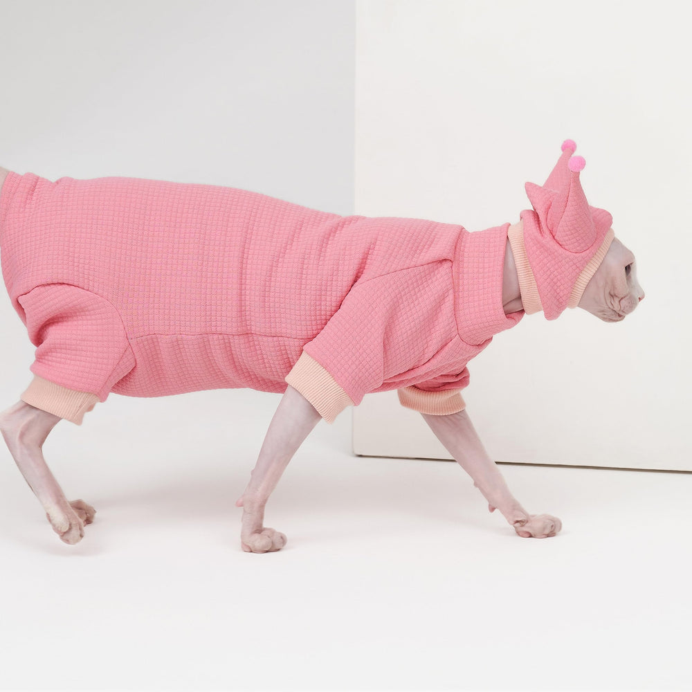 SNIXFEVER sphynx waffle-pattern closeup emphasizes soft texture for skin-friendly wear