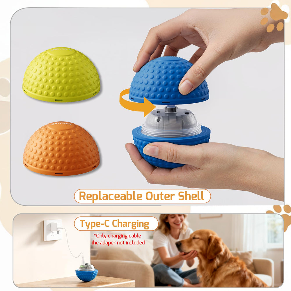 SNOYWEN chew ball in-action with a dog enjoying interactive play.