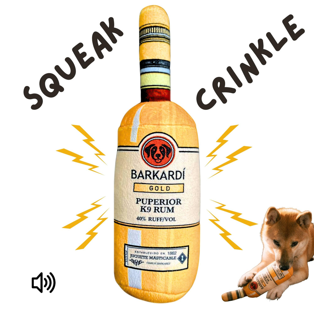 Snout Scout bottle toy crinkle detail enhances curious chewing and squeaky fun.