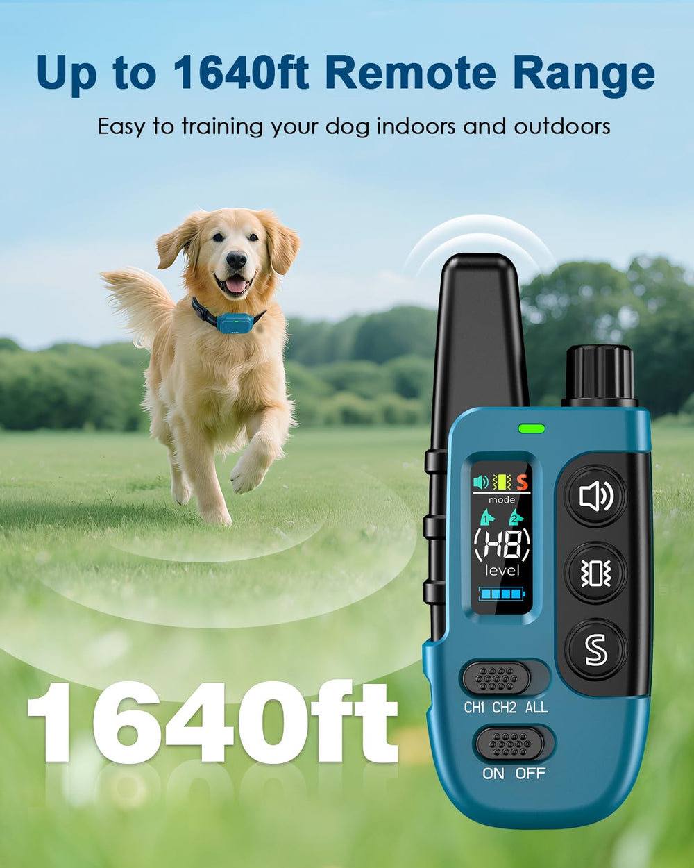 Snsng dual-channel training setup enabling independent guidance for two dogs.