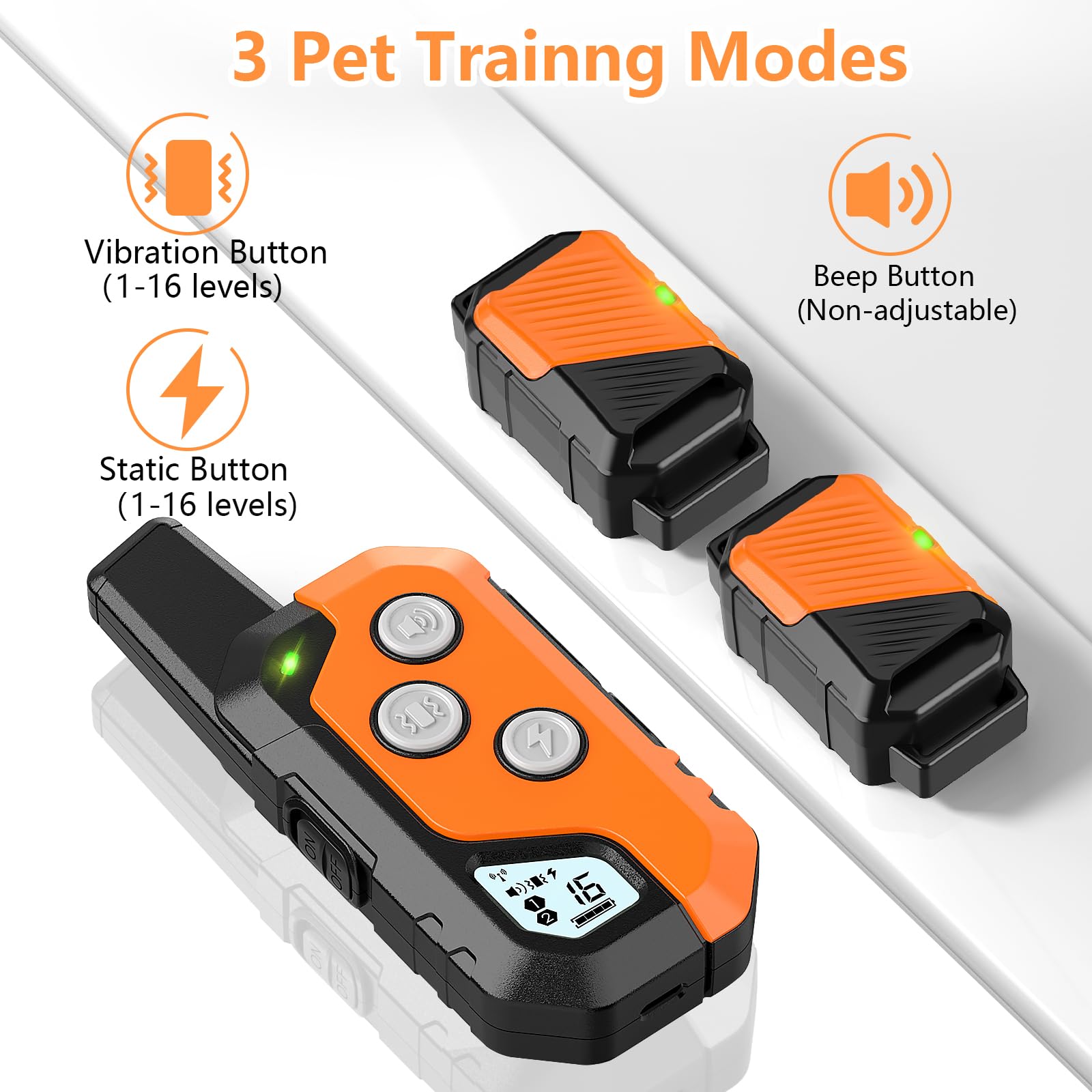 Snsng shock collar beep mode demonstrates quick cue for indoor training