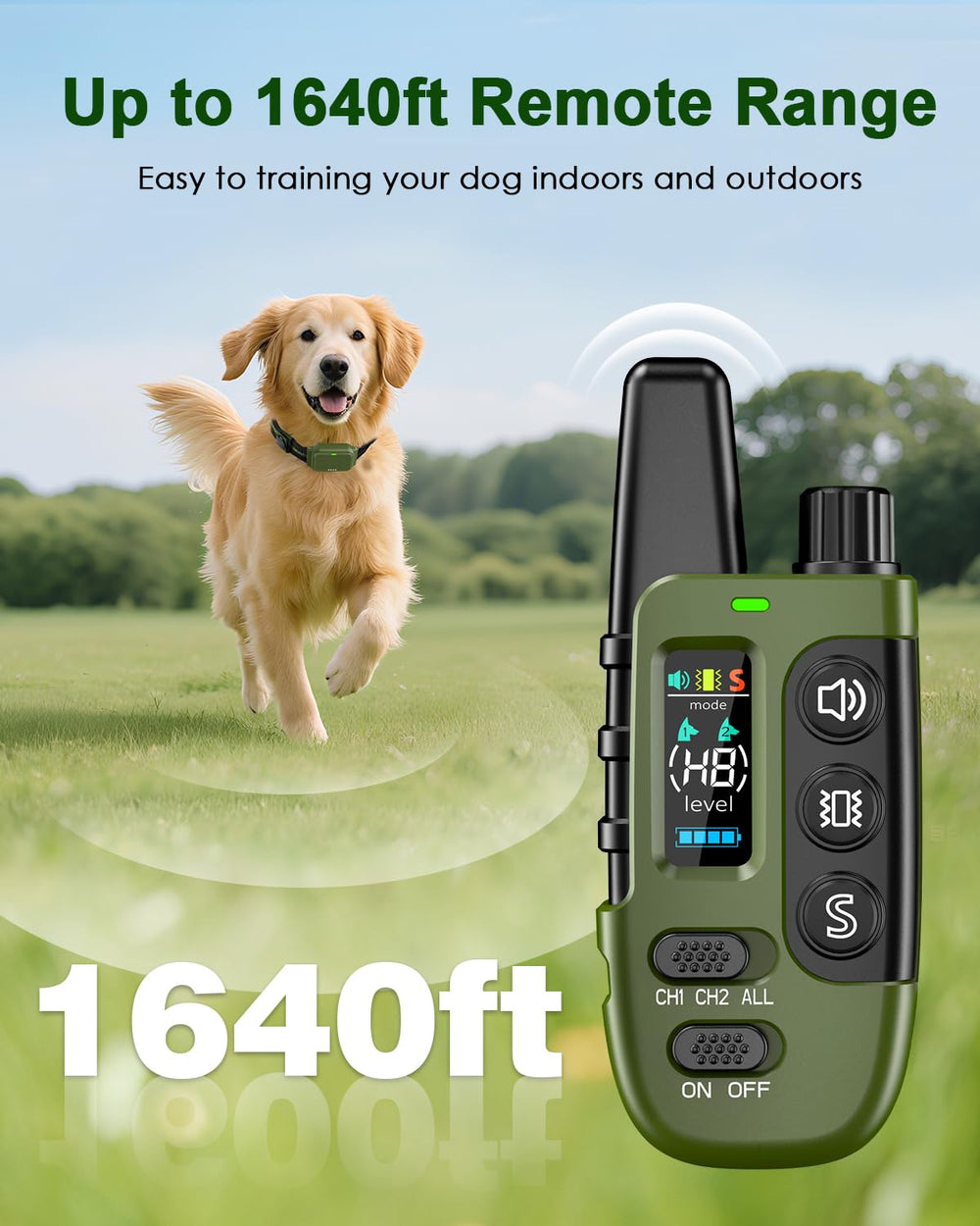 Snsng Shock Collar dual-channel remote supports training two dogs or one dog with group commands.