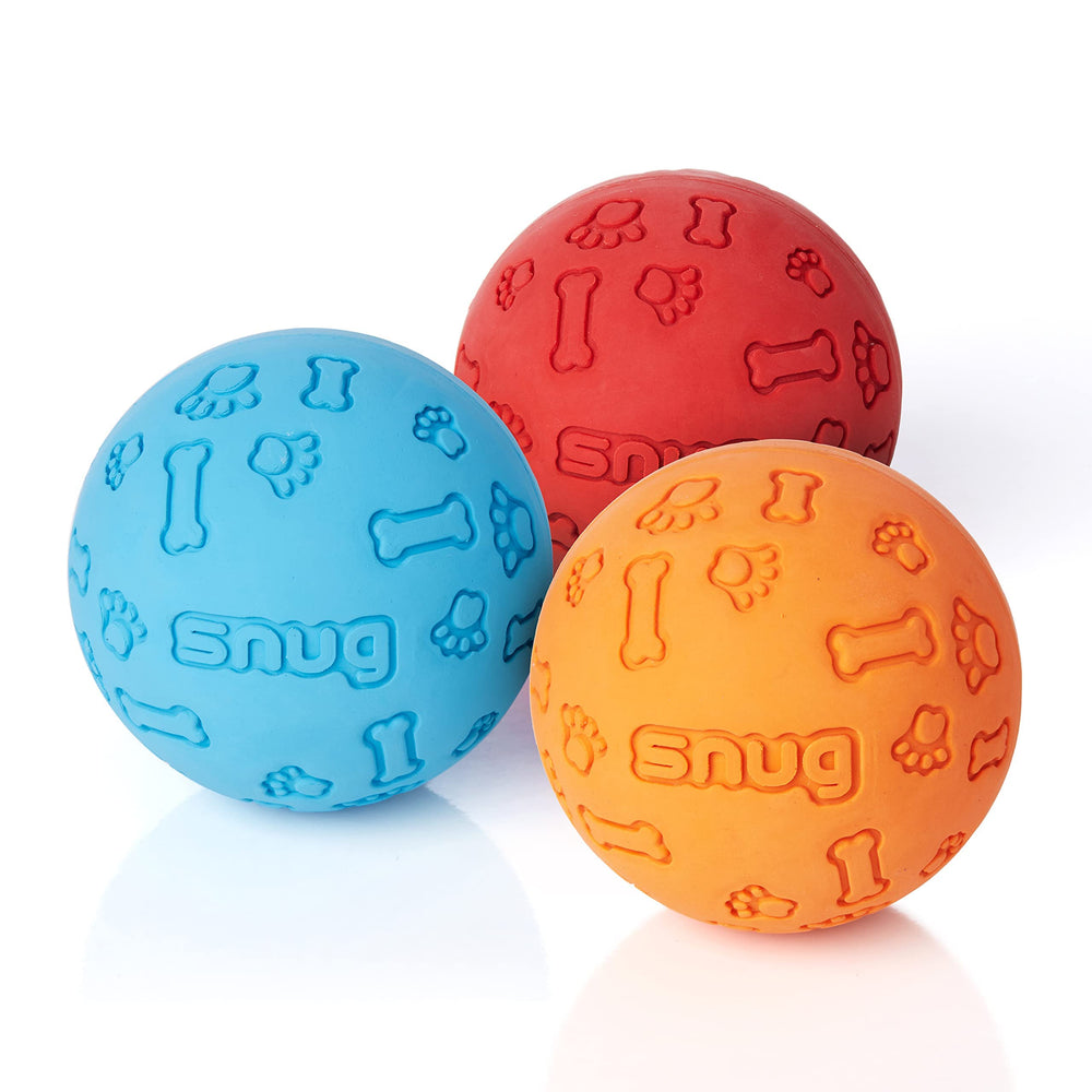 Snug rubber dog balls classic pack 1 durable fetch for small and medium dogs