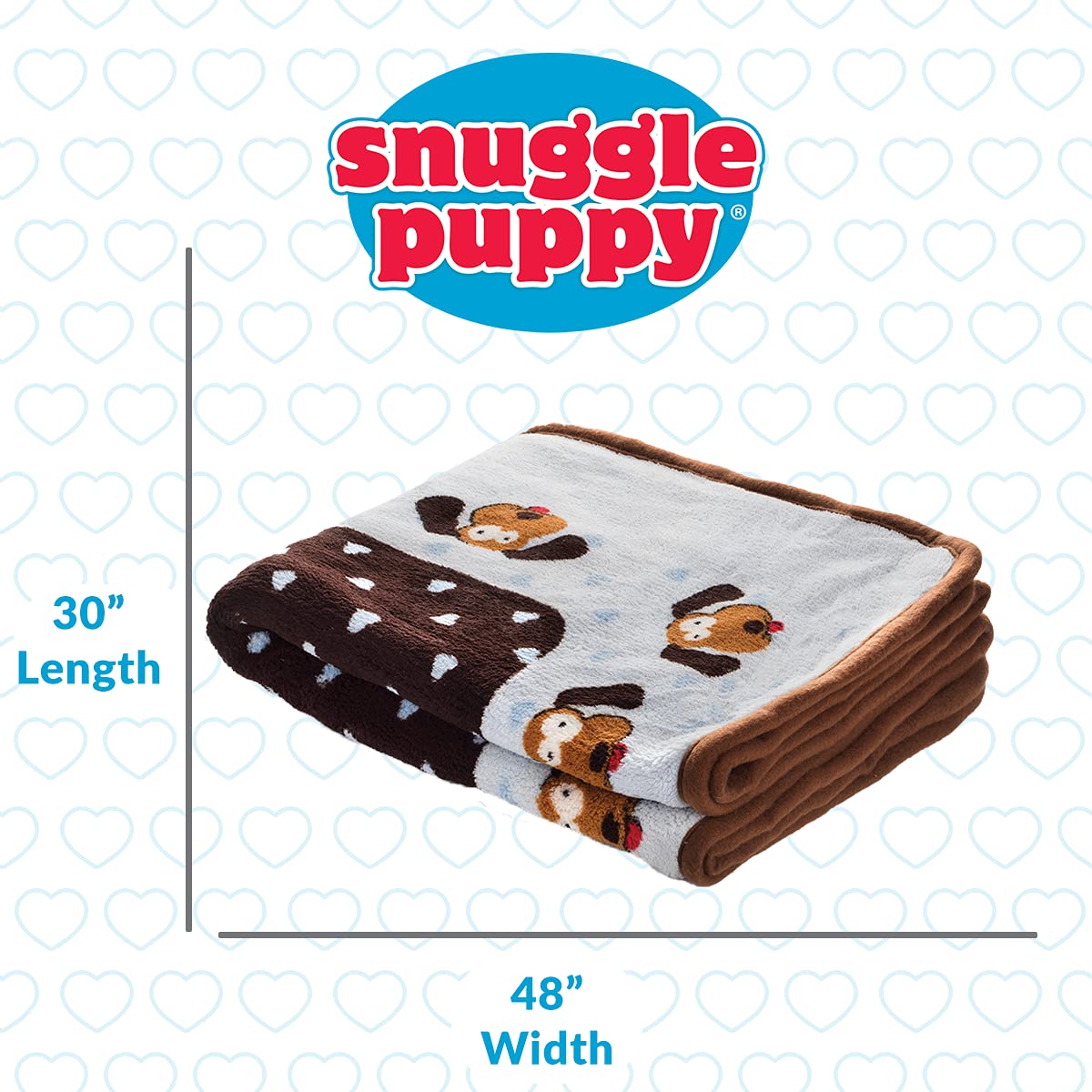 Snuggle Puppy blanket bed-cover blue doubles as cozy dog couch layer.