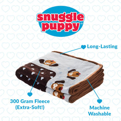 Snuggle Puppy blanket machine-washable blue keeps cleaning simple for busy homes.