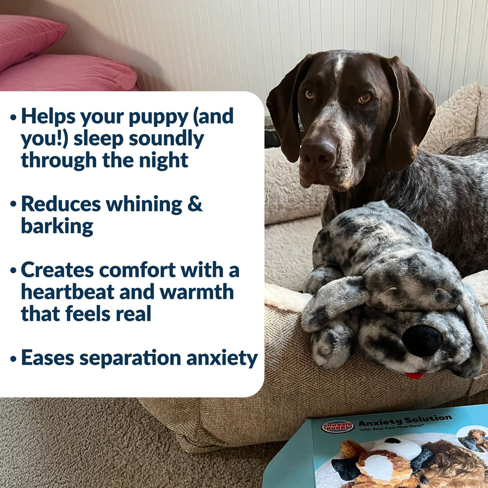 Snuggle Puppy machine-washable assembly; quick cleanup after use.