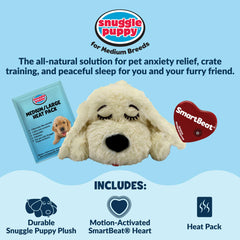 Snuggle Puppy removable heat pack showcased for easy warming during cozy sessions.
