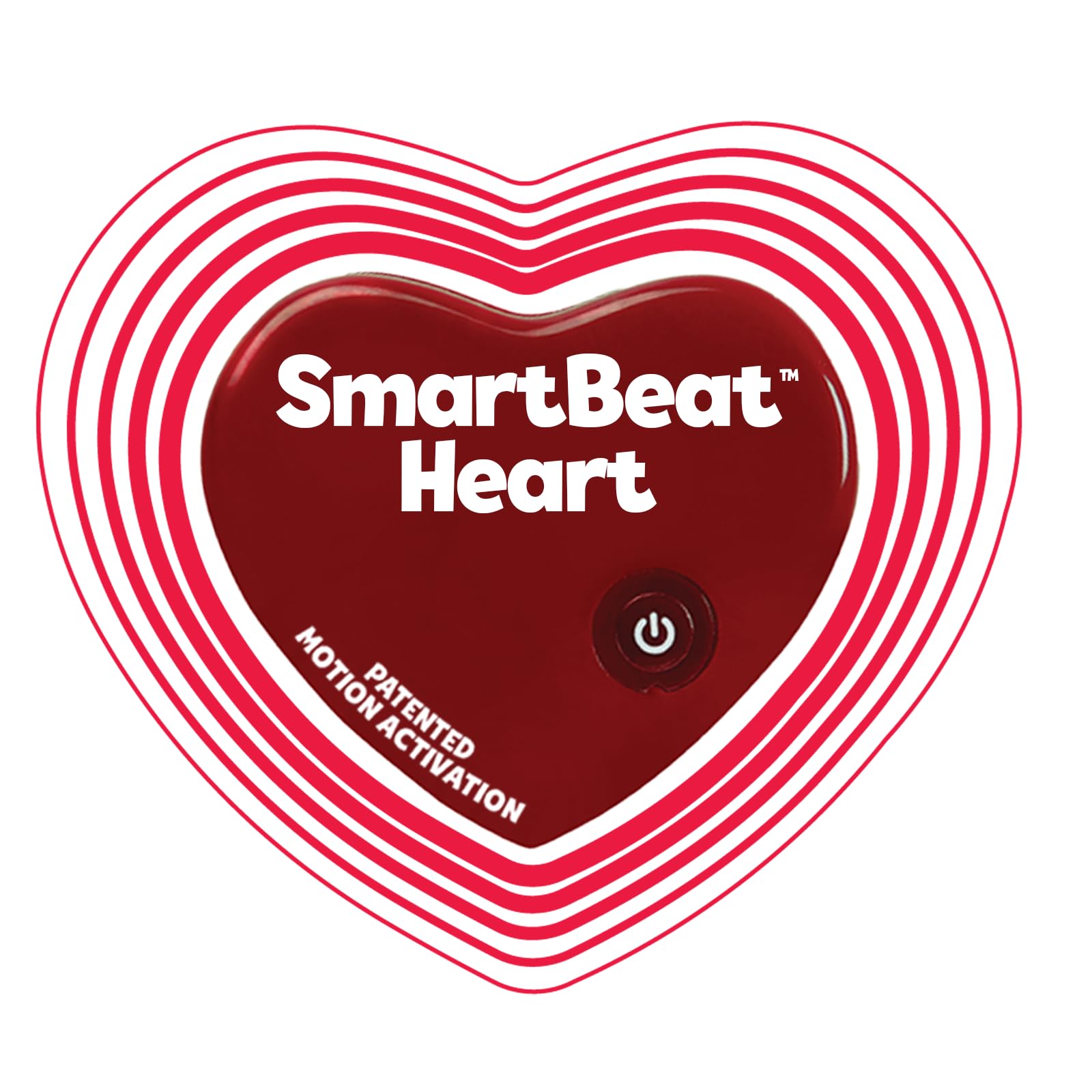 Snuggle Puppy replacement SmartBeat heart front view shows calming heartbeat for dogs.