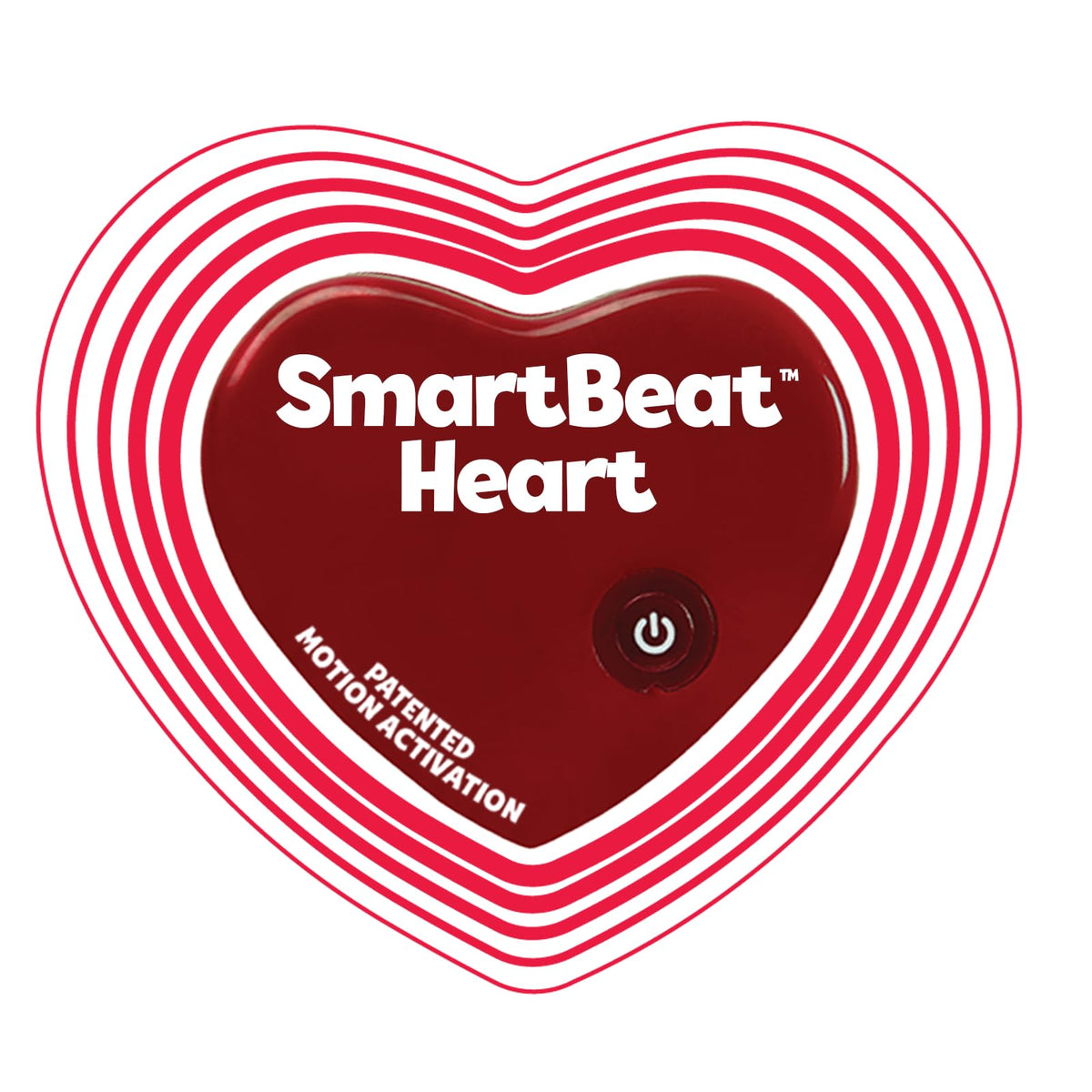 Snuggle Puppy replacement SmartBeat heart front view shows calming heartbeat for dogs.