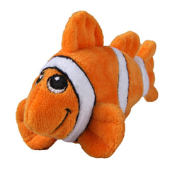 Snuggle Puppy Tender-Tuffs orange clownfish toy front view promotes playful interaction for small dogs.