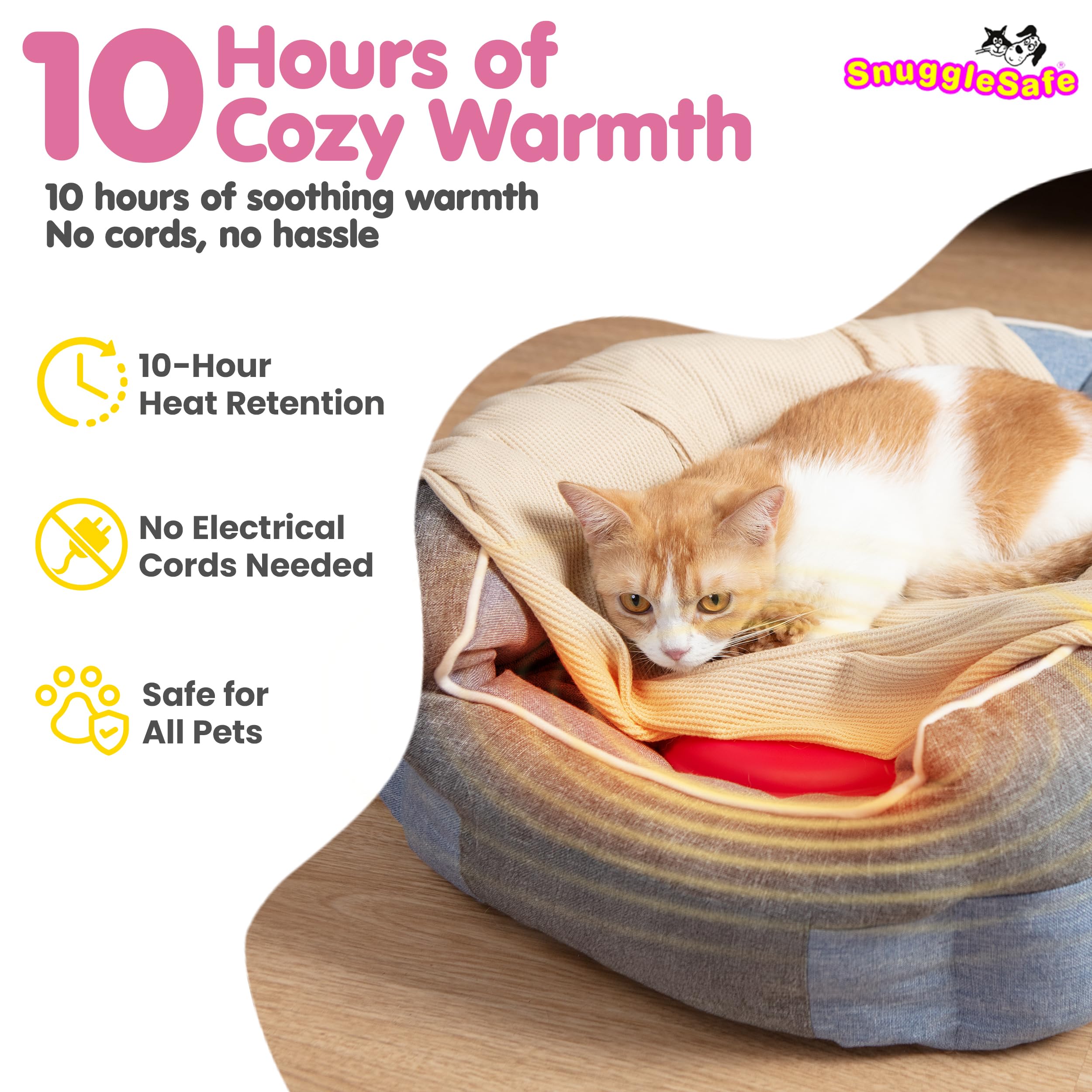 Snugglesafe Original heat pad waterproof cover displayed for durable, easy cleaning.