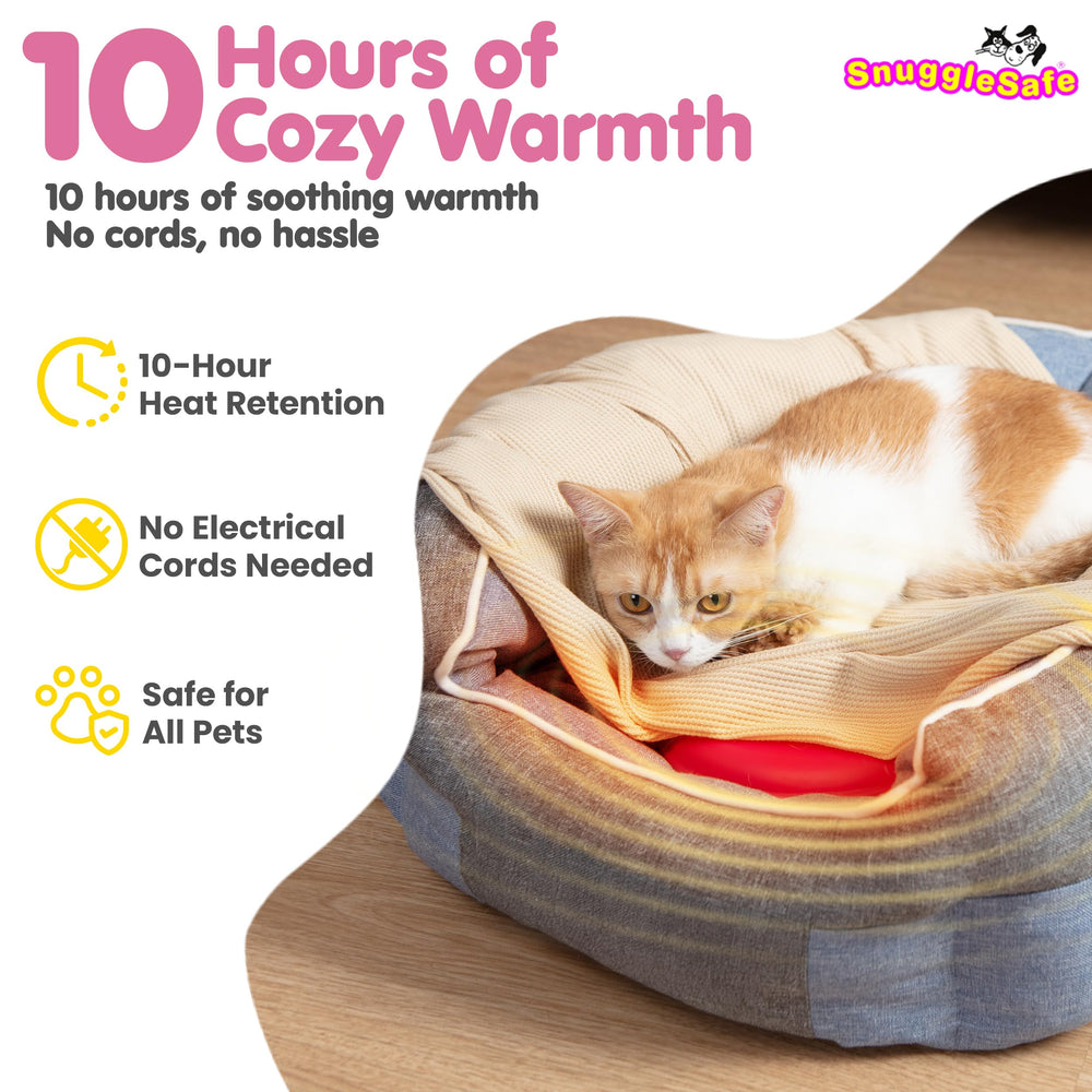Snugglesafe Original heat pad waterproof cover displayed for durable, easy cleaning.