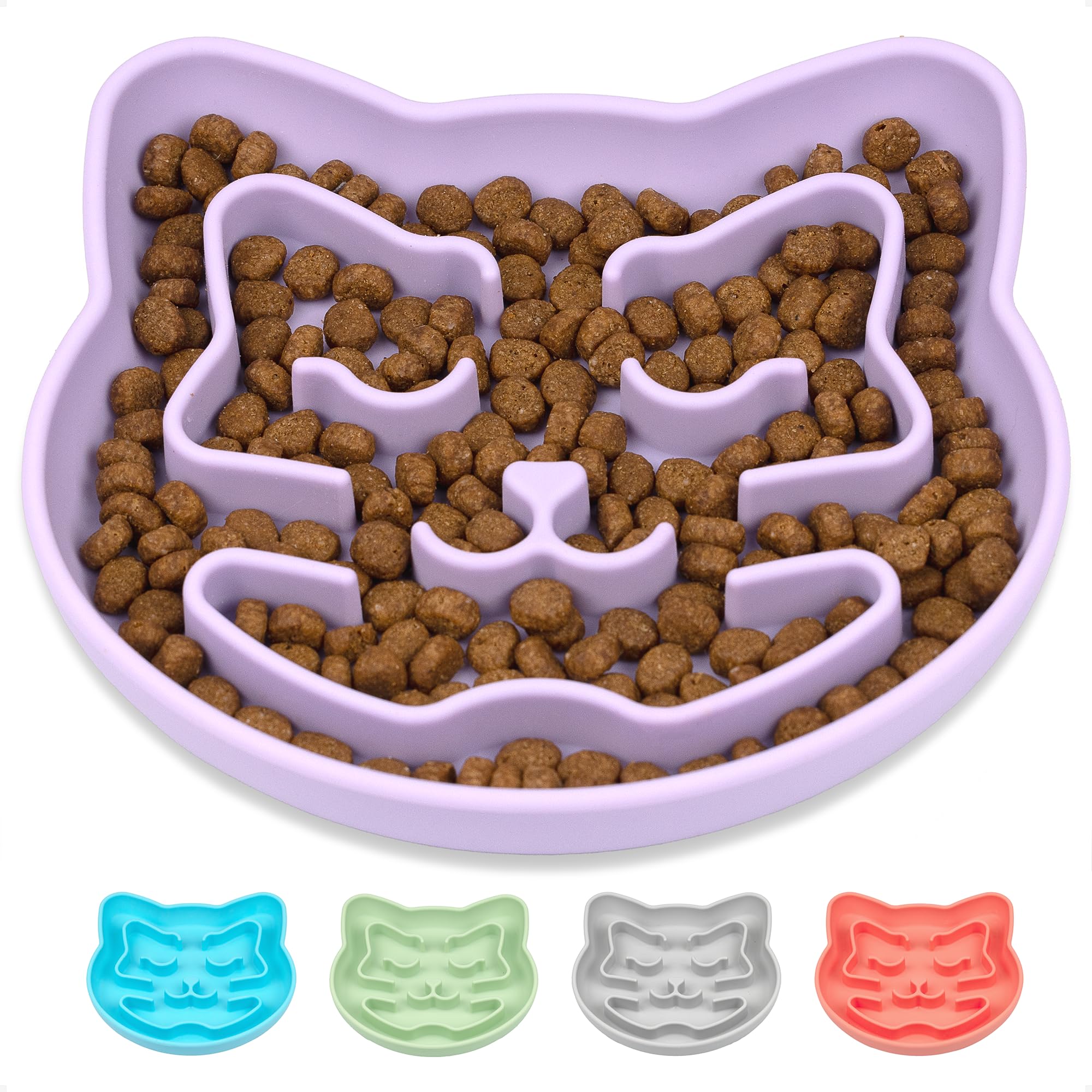 Snuggli slow feeder cat bowl top view highlighting portion control for calmer meals