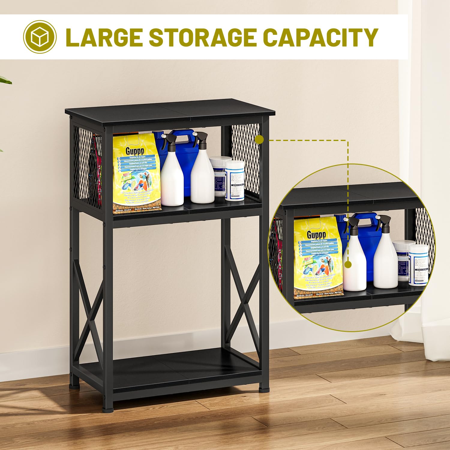 Snughome adjustable feet on stand ensure stability on uneven floors.