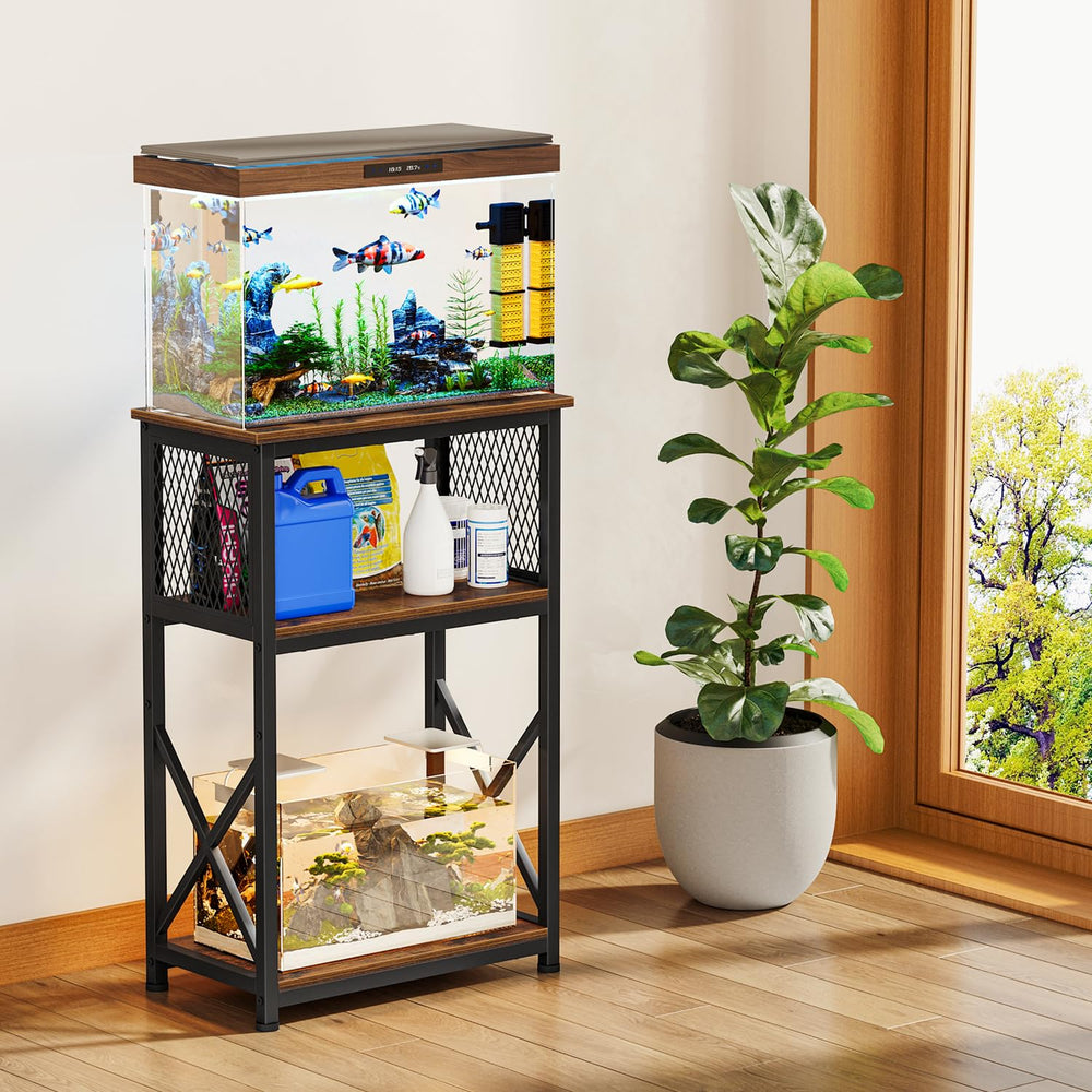 Snughome aquarium stand middle-tier storage ideal for food, nets, and conditioners