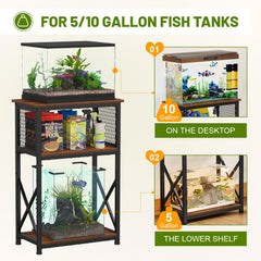 Snughome aquarium stand top view with ample surface and tank-ready top tier