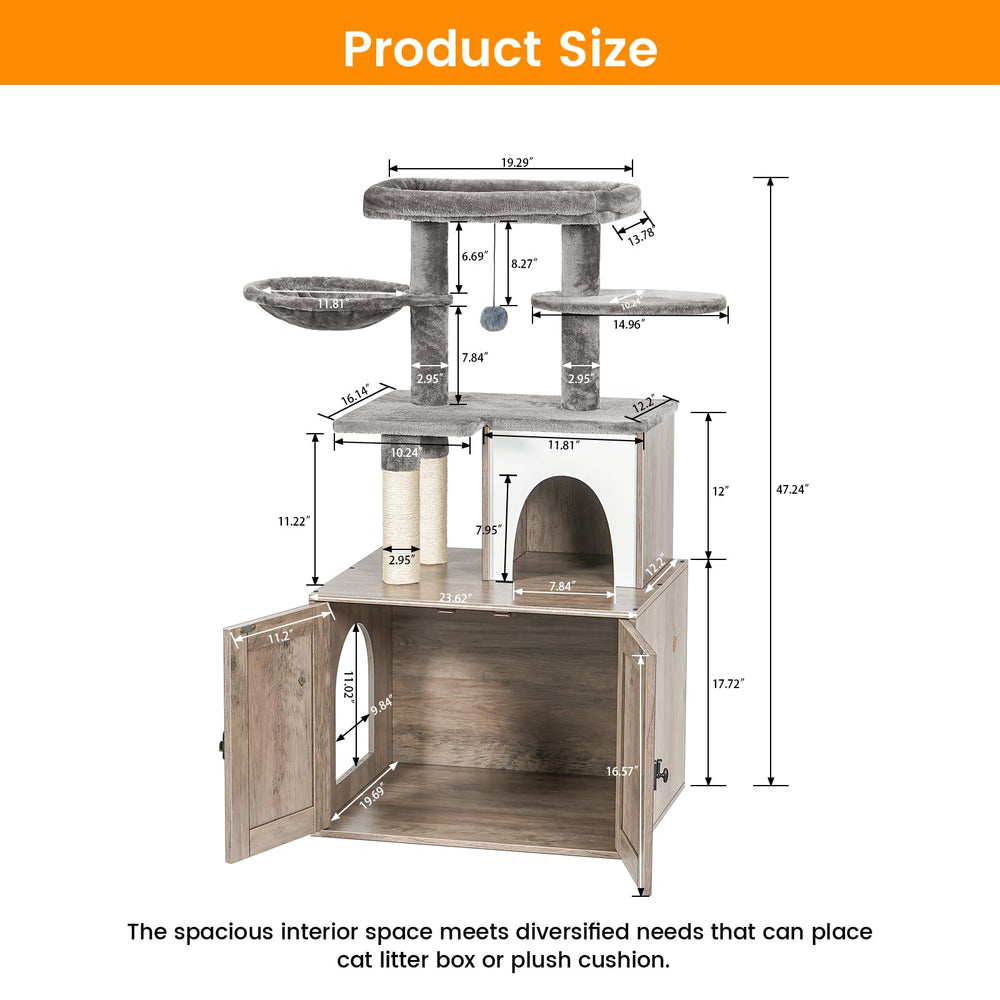 Snughome cat litter box enclosure anti-tip design keeps the unit stable