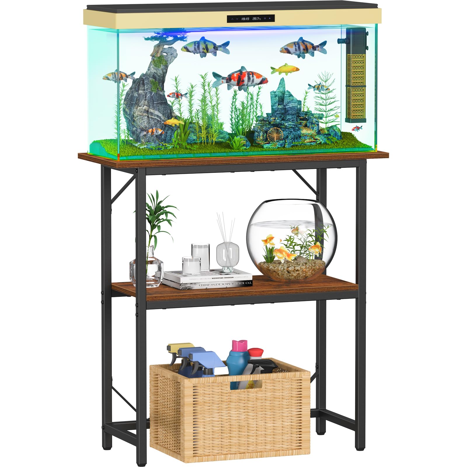 Snughome fish tank stand front view shows sturdy support for up to a 30-gallon tank.