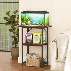 Snughome fish tank stand side view highlighting sleek profile and space efficiency