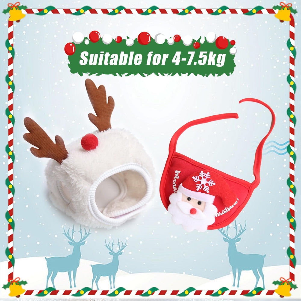 SnugPaws Santa hat closeup highlighting plush fabric and festive charm for dogs.
