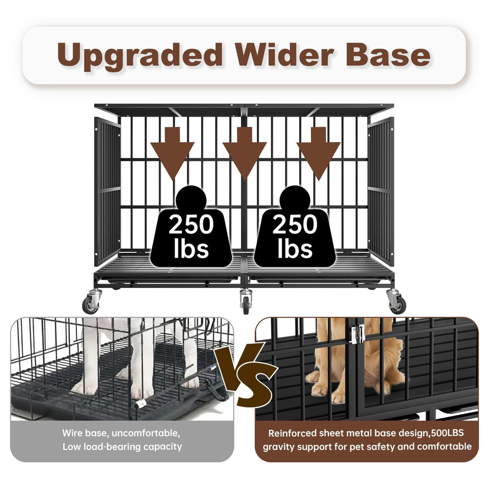 Snuowu durable dog crate metal base highlighting stability and easy cleaning