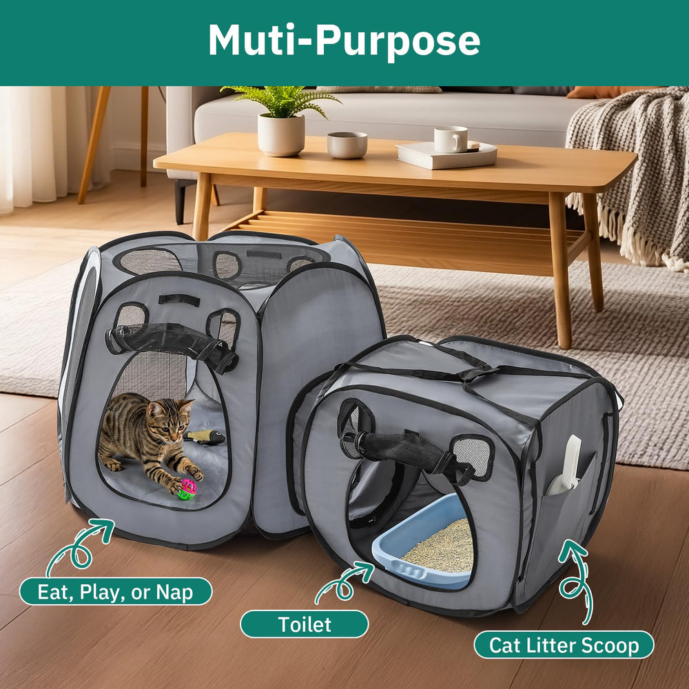 SNUVID divider mesh converts the smaller tent into a mobile pet cabin.