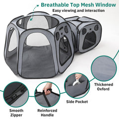 SNUVID panoramic mesh roof provides airflow and safe sunshine time for pets.