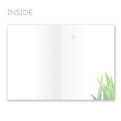 Soapbox Studio Rainbow Bridge card inside view with blank space for personal message
