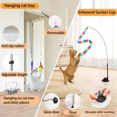 Soarer door hanging clip toy demonstrates versatile doorway play for kittens.