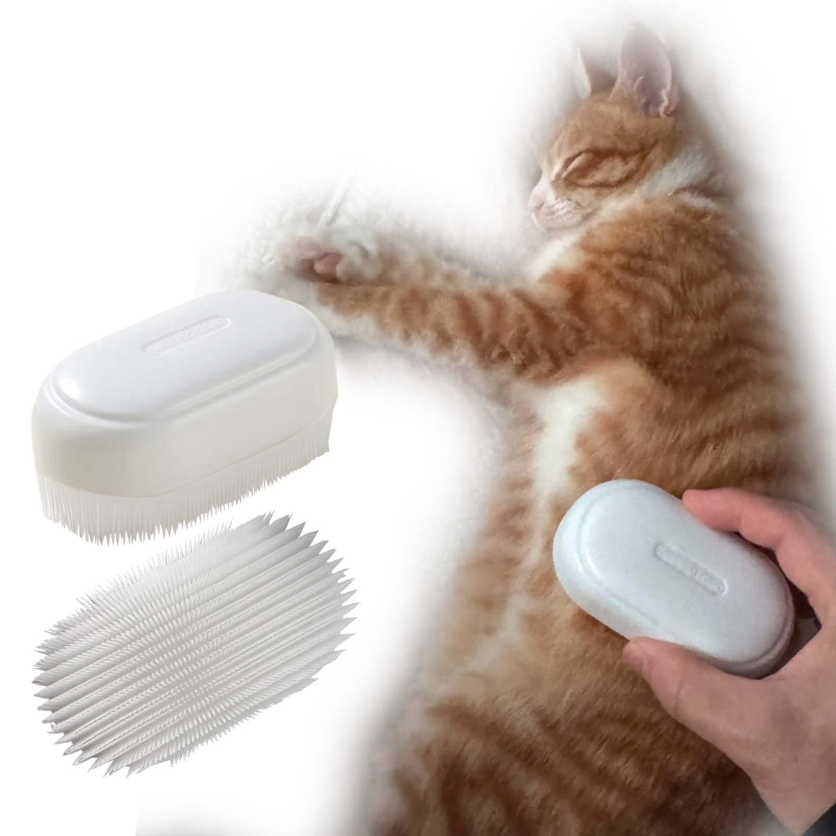 Soarexcelyy Soft Fur Cat Brush demonstrates hair-collection action for a cleaner home and calmer cats.