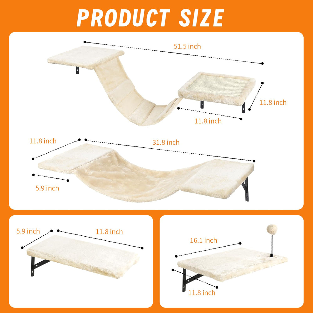 Sobly cat wall shelves hammock configuration for cozy resting high above.