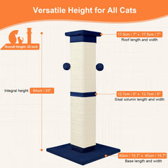 SOCATER cat scratching post base 157-inch square provides stable footing during play