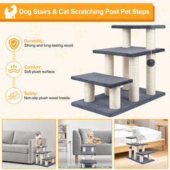SOCATER pet stairs front view demonstrates durability and 150-lb support.