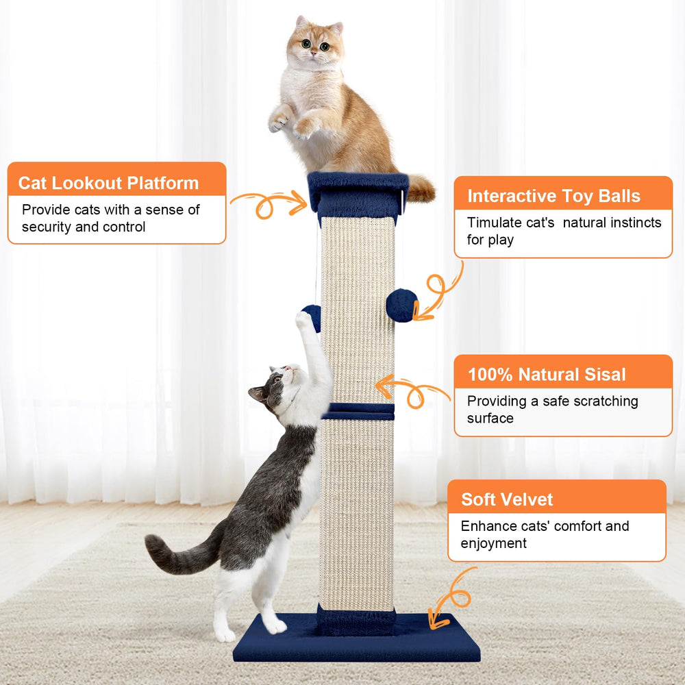 SOCATER wide scratching area highlights five inch posts for generous surface