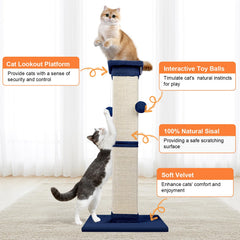 SOCATER wide scratching area highlights five inch posts for generous surface