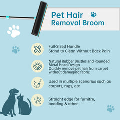 SOCCSO Carpet Rake rubber bristles attract hair and debris without dispersing dust.