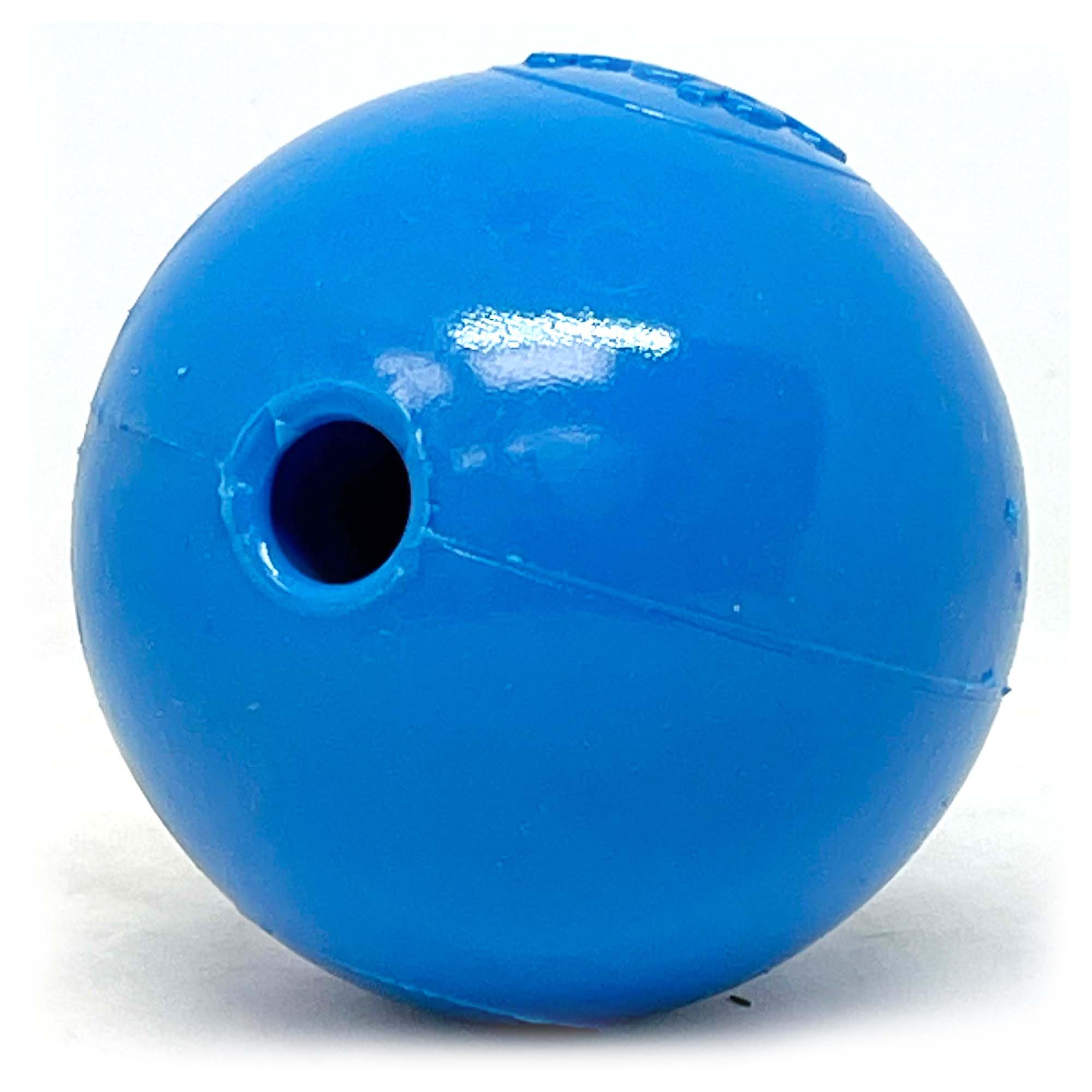 SodaPup Squeaker Ball 2.8-inch diameter demonstrates size for medium dogs