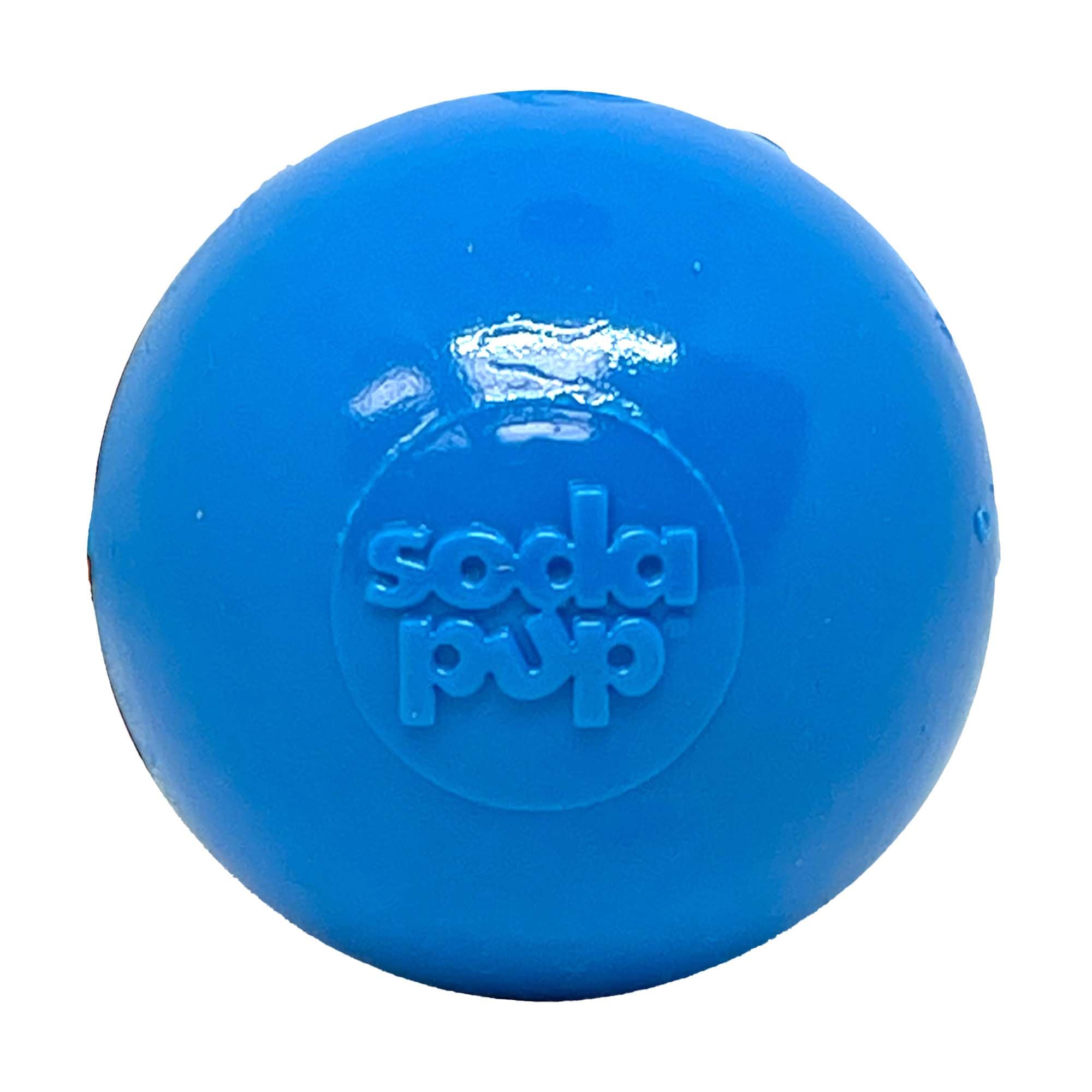 SodaPup Squeaker Ball close-up highlights durable rubber for powerful chewers