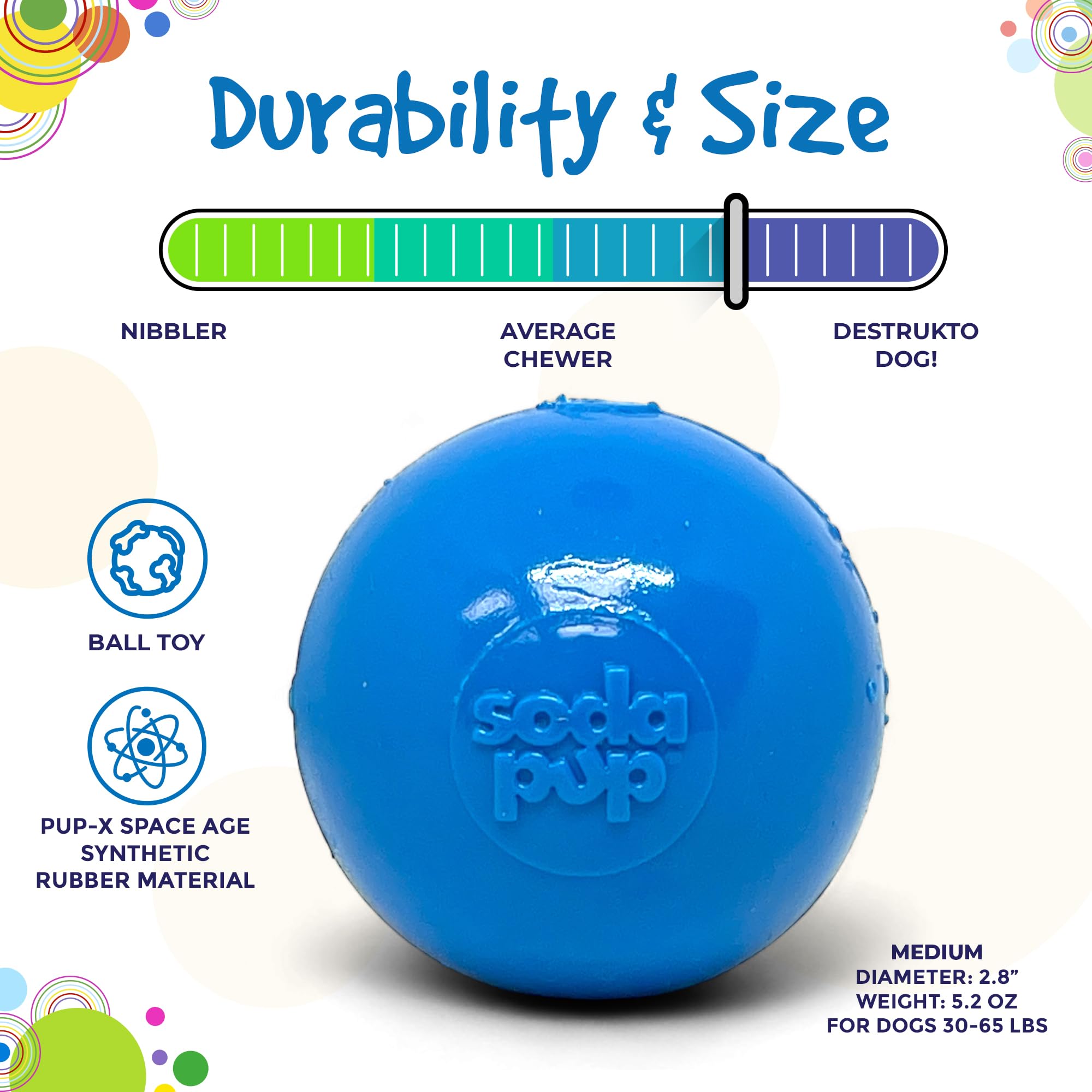 SodaPup Squeaker Ball made in USA supports ethical production and safety