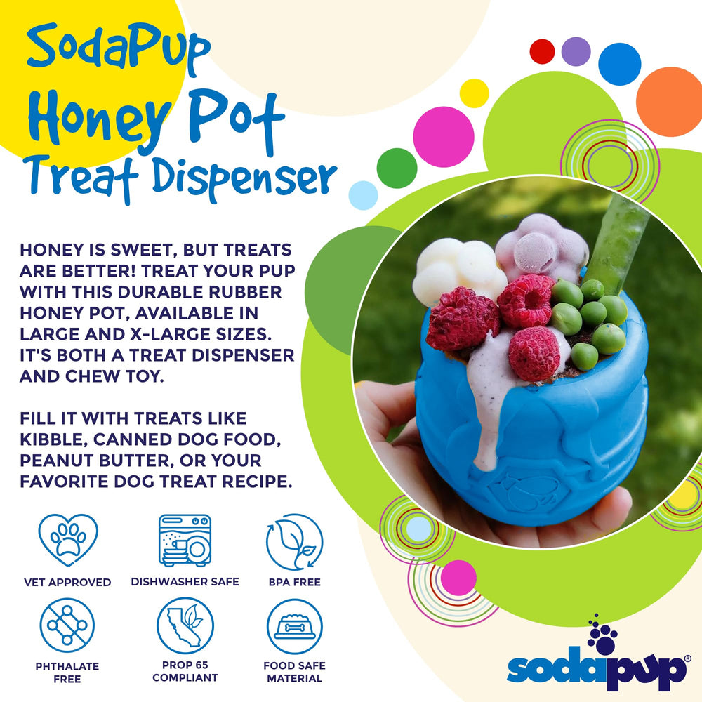 SodaPup Honey Pot close-up highlighting non-toxic food-safe rubber material