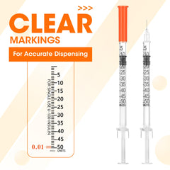 Sodasni 0.5cc dosing syringe shows clear graduations for precise dosing.