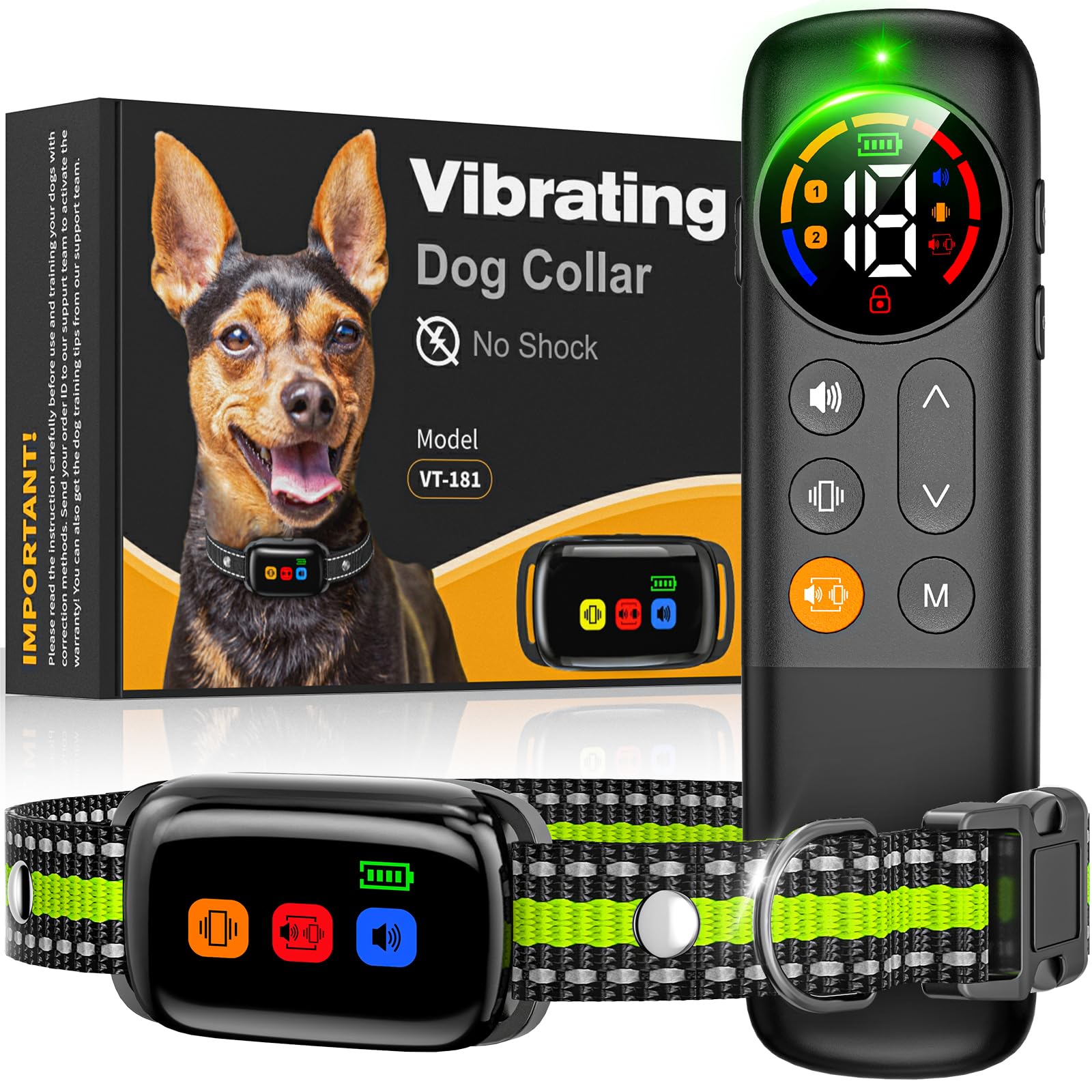 SODOG no-shock collar green remote for gentle training and barking control