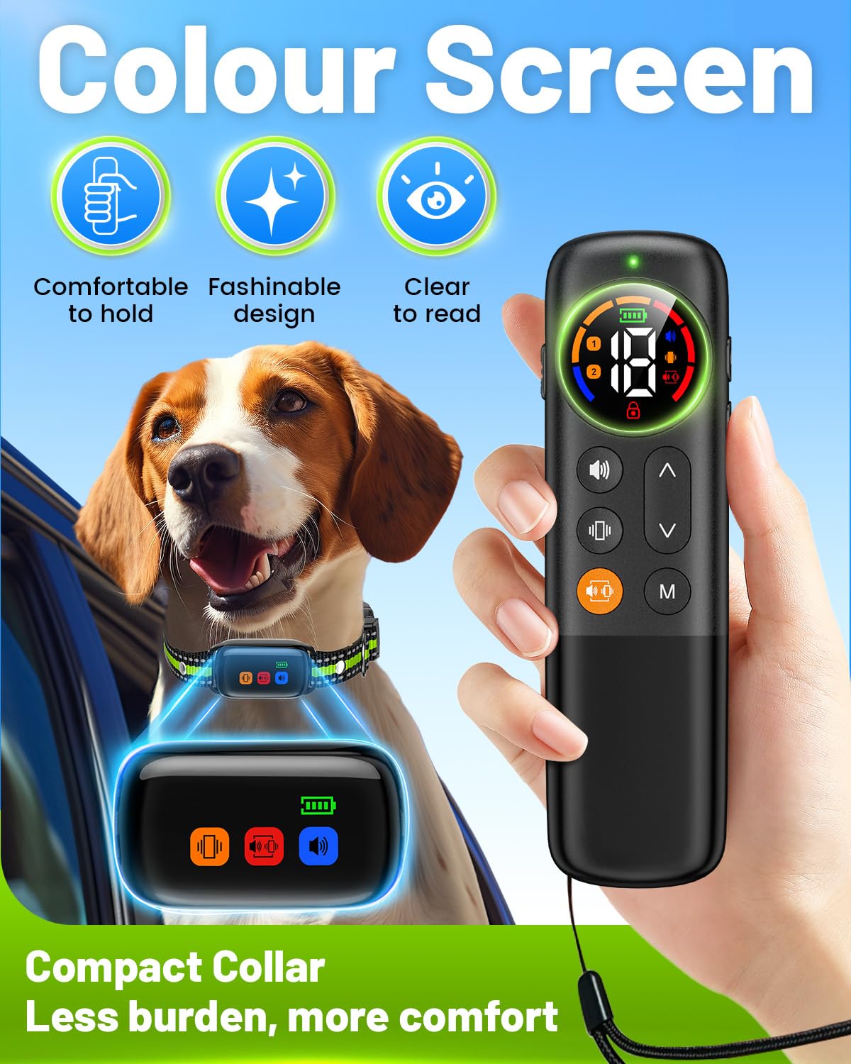 SODOG no-shock collar green safety lock and D-ring for secure sessions