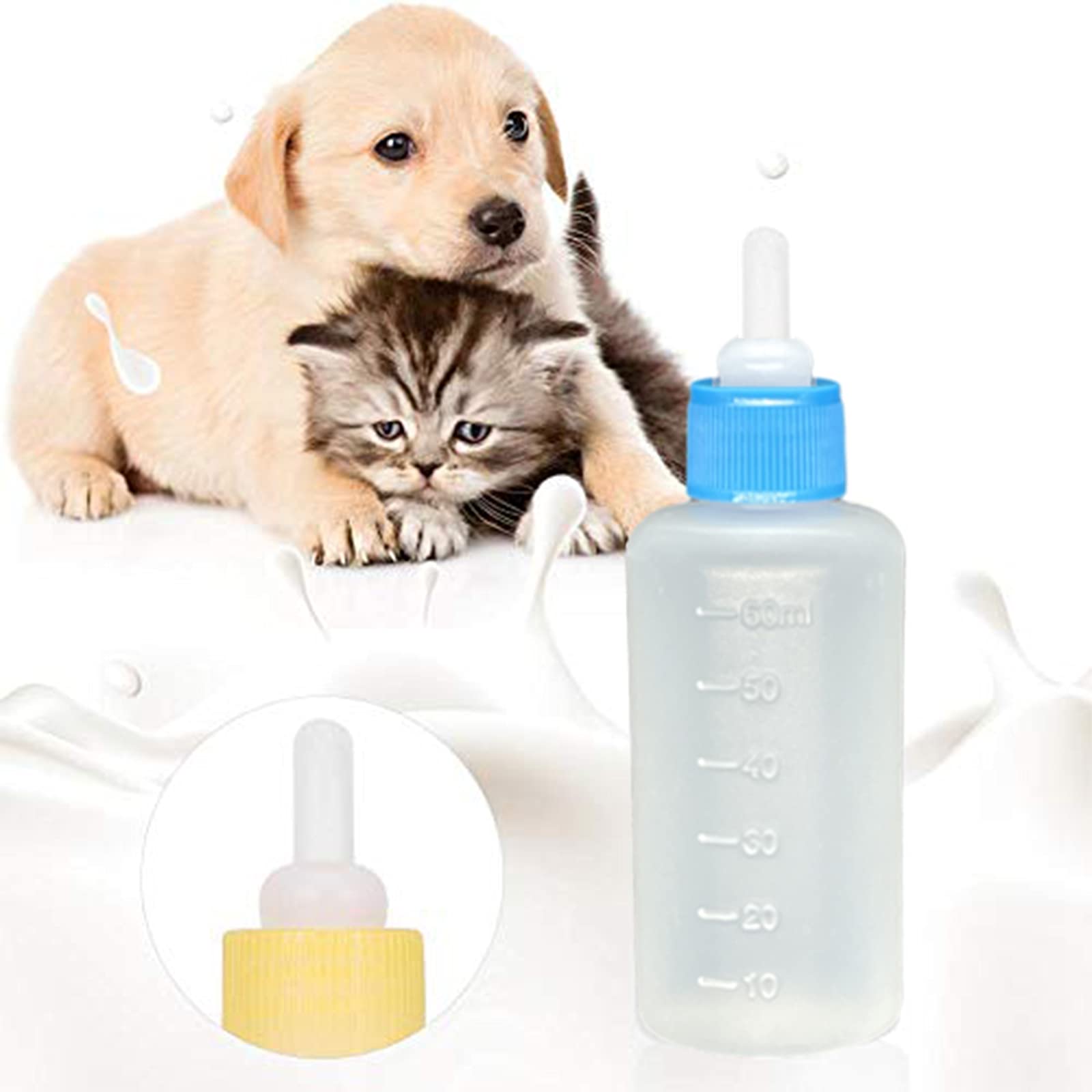 SOEAEODG pet bottle kit variety teats for kittens puppies rabbits